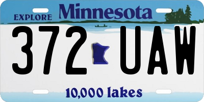 MN license plate 372UAW