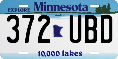 MN license plate 372UBD