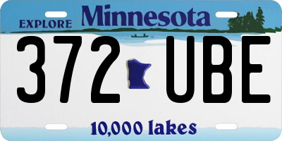 MN license plate 372UBE
