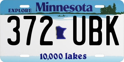 MN license plate 372UBK