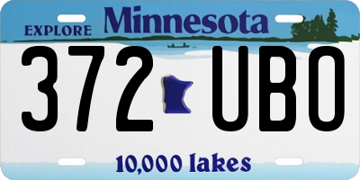 MN license plate 372UBO