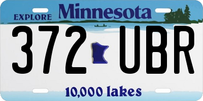 MN license plate 372UBR