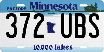MN license plate 372UBS