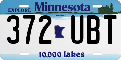 MN license plate 372UBT