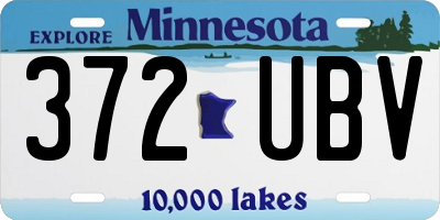 MN license plate 372UBV
