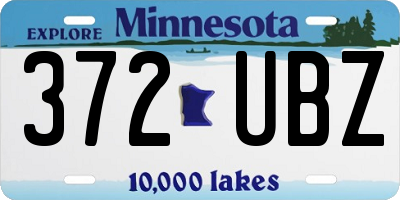 MN license plate 372UBZ
