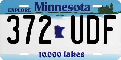 MN license plate 372UDF