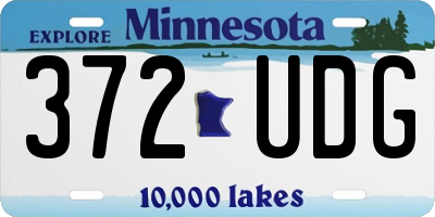 MN license plate 372UDG