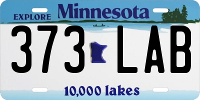 MN license plate 373LAB