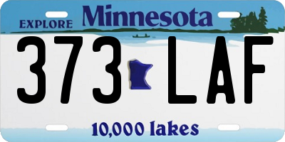 MN license plate 373LAF