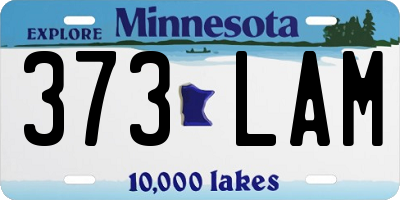 MN license plate 373LAM