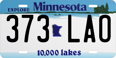 MN license plate 373LAO