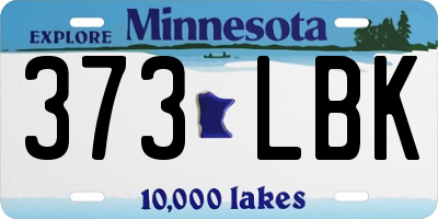 MN license plate 373LBK