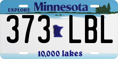 MN license plate 373LBL