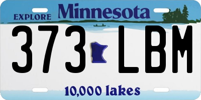 MN license plate 373LBM
