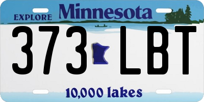 MN license plate 373LBT