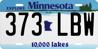 MN license plate 373LBW