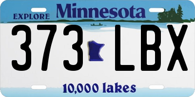MN license plate 373LBX