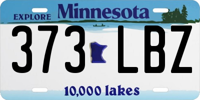 MN license plate 373LBZ