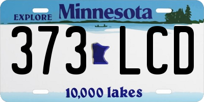 MN license plate 373LCD