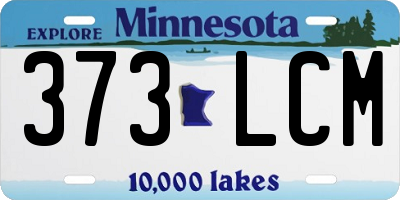 MN license plate 373LCM