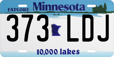 MN license plate 373LDJ