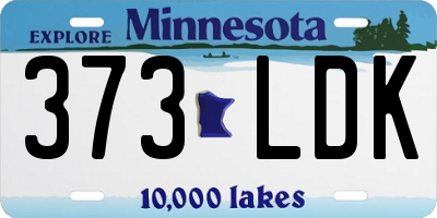 MN license plate 373LDK