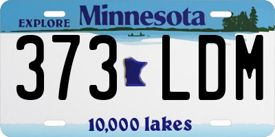 MN license plate 373LDM