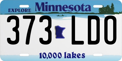 MN license plate 373LDO