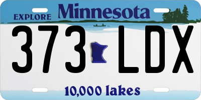 MN license plate 373LDX