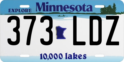MN license plate 373LDZ