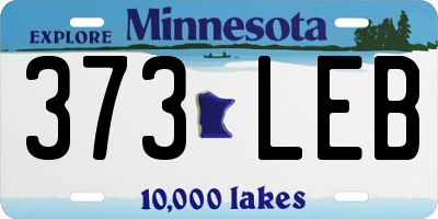 MN license plate 373LEB
