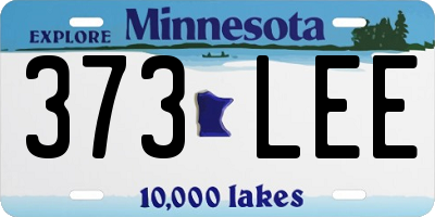 MN license plate 373LEE