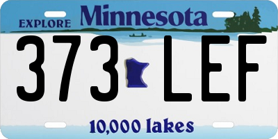 MN license plate 373LEF