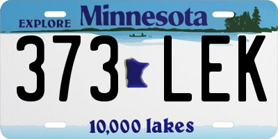 MN license plate 373LEK