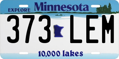 MN license plate 373LEM