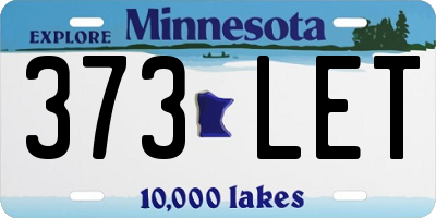 MN license plate 373LET