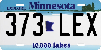 MN license plate 373LEX
