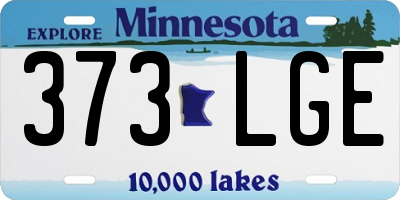 MN license plate 373LGE