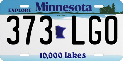MN license plate 373LGO