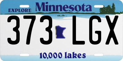 MN license plate 373LGX