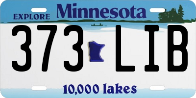 MN license plate 373LIB