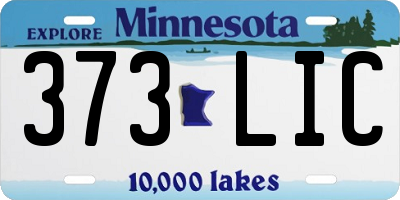 MN license plate 373LIC