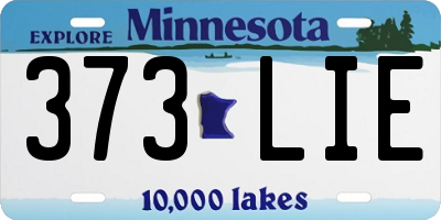 MN license plate 373LIE