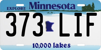 MN license plate 373LIF