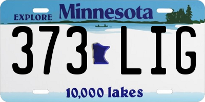 MN license plate 373LIG