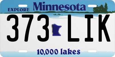 MN license plate 373LIK