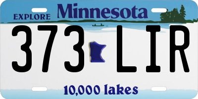 MN license plate 373LIR