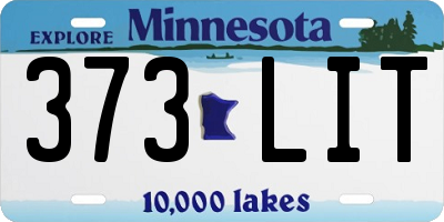 MN license plate 373LIT