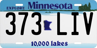 MN license plate 373LIV
